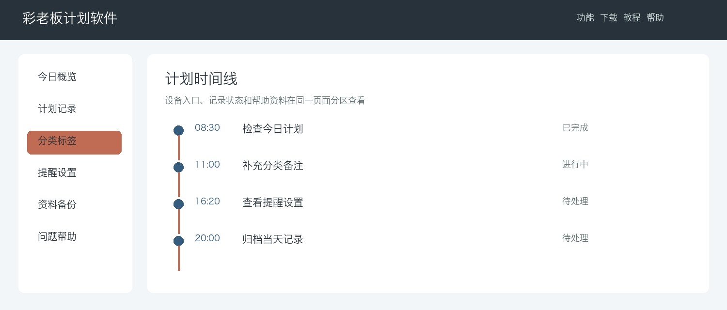 彩老板软件初次使用准备面板